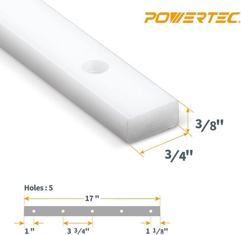 POWERTEC 2PK Crosscut Sled Miter Bar for Table Saw Sled, 3/4" x 3/8" x 17" with Predrilled Holes & Screws for Router Table, Bandsaw, Taper Jig, Table Saw Accessories for Woodworking (72213) in Kuwait