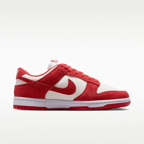 Nike Dunk Low Suede Women's Shoes (Sail/White/Metallic Silver/Light Crimson) in Kuwait