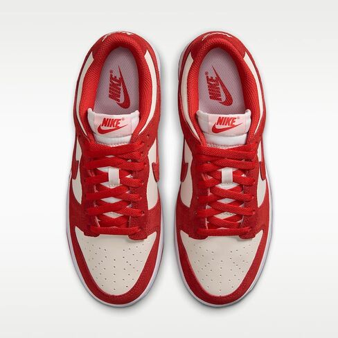 Nike Dunk Low Suede Women's Shoes (Sail/White/Metallic Silver/Light Crimson) in Kuwait