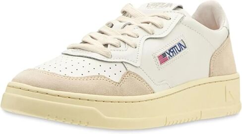 Autry AULM LS33 Unisex Leather and Suede White Sneakers, White, 8 US in Kuwait