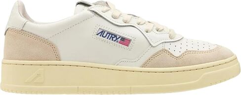 Autry AULM LS33 Unisex Leather and Suede White Sneakers, White, 8 US in Kuwait