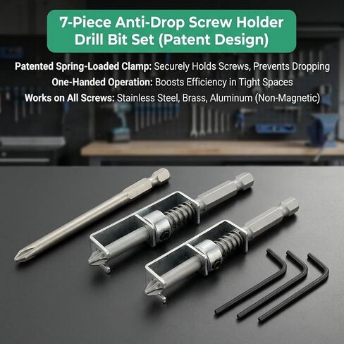 Spring Loaded Screw Holder Bit, 3 Pcs Single-Hand Operation Bit Holder Anti-drop Screwdriver Bit for Mechanics, Electricians, DIY Repair, Retaining Tool for Grip Screws in Kuwait