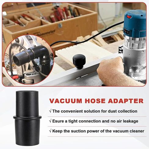 Vacuum Hose Adapter VAC002 Fit for Bosch Router Planer Sander &Hammer Tools | Cleaner Adapter Vaccum Hose Connector Attachment for 1-1/4" & 1-1/2" Hoses, Hose End Size 1.25" (ID)/1.5" (OD) in Kuwait