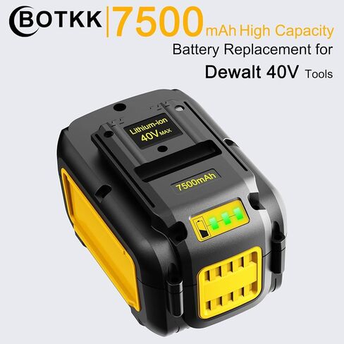 Upgraded! 7500mAh High Capacity Replacement for Dewalt 40v Battery DCB404 DCB406 DCB407 DCB114, Compatible with All Dewalt 40V MAX Tools in Kuwait