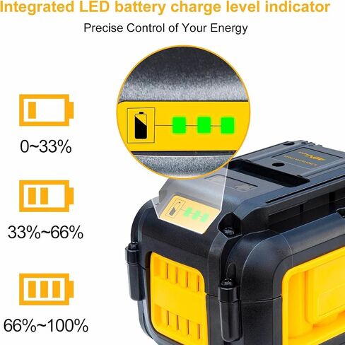 Upgraded! 7500mAh High Capacity Replacement for Dewalt 40v Battery DCB404 DCB406 DCB407 DCB114, Compatible with All Dewalt 40V MAX Tools in Kuwait