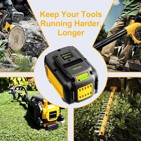 Upgraded! 7500mAh High Capacity Replacement for Dewalt 40v Battery DCB404 DCB406 DCB407 DCB114, Compatible with All Dewalt 40V MAX Tools in Kuwait