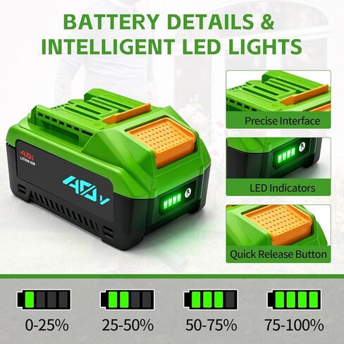 40V 4.0Ah Replacement Battery for Makita BL4040 BL4025 BL4050F XGT Series, Lithium-ion Battery Compatible with Makita 40V Cordless Power Tools & DC40RA DC40RB DC40RC Charger, with LED Power Indicator in Kuwait