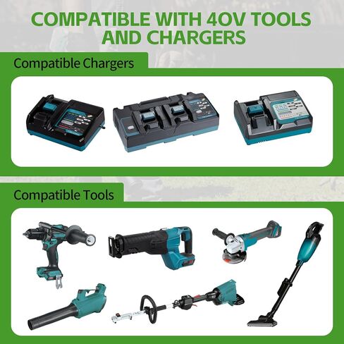 40V 4.0Ah Replacement Battery for Makita BL4040 BL4025 BL4050F XGT Series, Lithium-ion Battery Compatible with Makita 40V Cordless Power Tools & DC40RA DC40RB DC40RC Charger, with LED Power Indicator in Kuwait