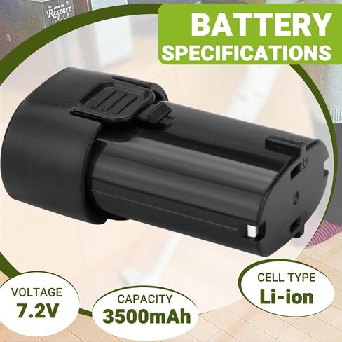 3.5Ah Replacement for Makita 7.2V Battery BL7010 BL0715 ML704,Fit for Makita 7.2V TD020D CL070 CL070D CL070DS CL070DZ CL072 194356-2 194355-4 Cordless Tools in Kuwait