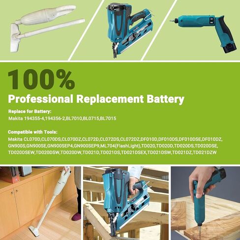3.5Ah Replacement for Makita 7.2V Battery BL7010 BL0715 ML704,Fit for Makita 7.2V TD020D CL070 CL070D CL070DS CL070DZ CL072 194356-2 194355-4 Cordless Tools in Kuwait