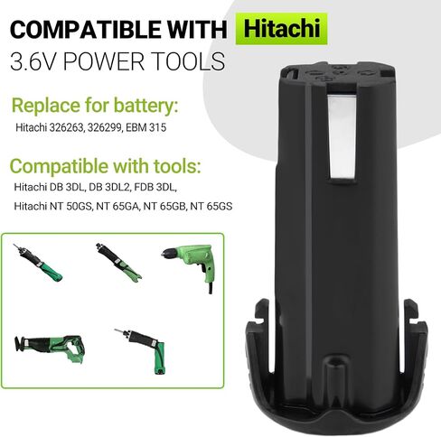 2Pack 3500mAh Battery for Hitachi 3.6V 326263, 326299, EBM315, Fit for DB 3DL,DB 3DL2,FDB 3DL,NT 50GS,NT 65GA,NT 65GB,NT 65GS 3.6v Tools in Saudi Arabia