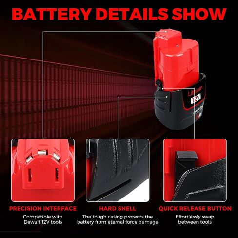3.5Ah 12V 2-Pack Replacement for Milwaukee Battery 48-11-2401 | Fits 48-11-2460 48-11-2402 48-11-2411 48-11-2420 48-11-2425 drills and ratchets. UN38.3 cells, not for 18V tools in Kuwait