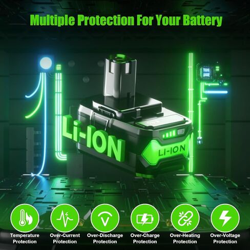 Upgraded 2-Packs P108 Replacement for Ryobi 18V ONE+ Battery Compatible with Ryobi 18 Volt Battery P108 P102 P103 P104 P105 P107 P109 P122 Cordless Tool Rapid Rechargeable with LED Indicator Light in Kuwait