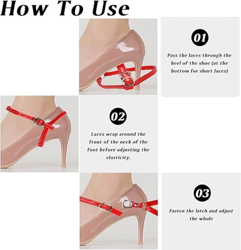 3 Pairs Detachable Shoe Straps for High Heels, Adjustable Elastic Anti Slip Shoe Belt Replacement Ankle Straps for Loose High Heels Shoes Pumps in Kuwait