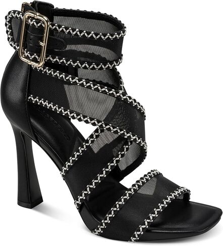 Karl Lagerfeld Women's Careliz Strappy Heeled Stiletto with Sheer Trim in Kuwait
