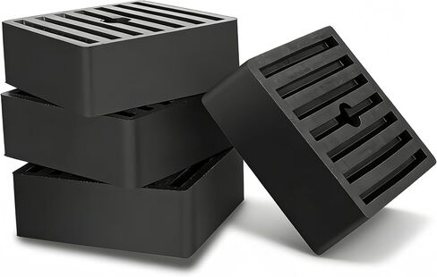 4 Pack 3" x 3" x 1" Shock Pad, Solid Rubber | for Air Compressor or Washing Machine, Dryer Equipment in Kuwait