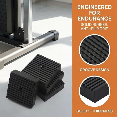4 Pack 3" x 3" x 1" Shock Pad, Solid Rubber | for Air Compressor or Washing Machine, Dryer Equipment in Kuwait