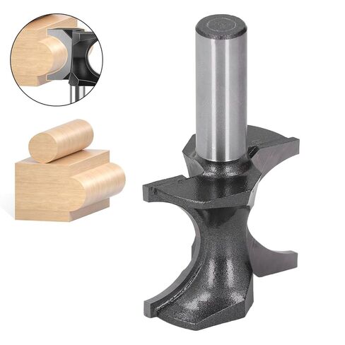 Bullnose Router Bit, 1/2in Shank 1 1/8in Bead Diameter Half Round Edges Router Bit with Tungsten Steel Blades, High Frequent Welding Half Round Router Bits for Woodworking in Kuwait