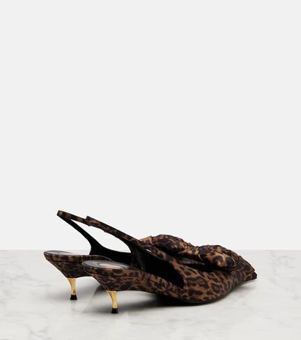 THESHY Women's Slingback Heels Floral Appliqués Pointed Toe Stiletto Metal Kitten Heels Leopard Elegant Party Shoes for Evening, Wedding, Office in Kuwait