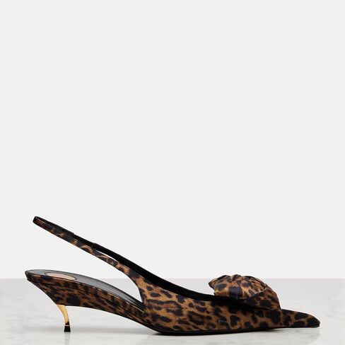 THESHY Women's Slingback Heels Floral Appliqués Pointed Toe Stiletto Metal Kitten Heels Leopard Elegant Party Shoes for Evening, Wedding, Office in Kuwait