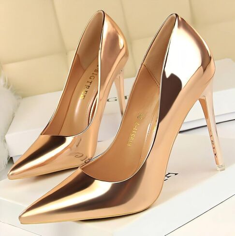 Bronze Stiletto High Heels Classic Pumps in Kuwait