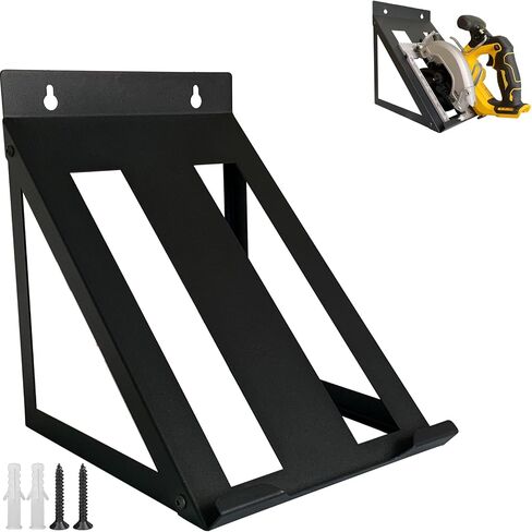 Circular Saw Holder,Black Metal Circular Saw Rack,Heavy Duty Wall Mount for Most of Corded & Cordless Circular Saw,Circular Saw Hanger for Workshop,Shed,Garage in Kuwait