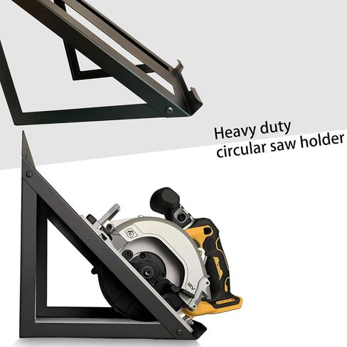 Circular Saw Holder,Black Metal Circular Saw Rack,Heavy Duty Wall Mount for Most of Corded & Cordless Circular Saw,Circular Saw Hanger for Workshop,Shed,Garage in Kuwait