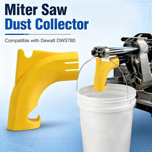 Miter Saw Dust Collector Compatible with Dewalt DWS780 | Gravity Powered, No Vacuum Required, Fits Standard 5 Gallon Bucket, for Garage Workshop and Jobsite Use in Kuwait
