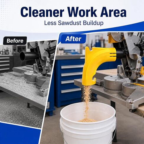 Miter Saw Dust Collector Compatible with Dewalt DWS780 | Gravity Powered, No Vacuum Required, Fits Standard 5 Gallon Bucket, for Garage Workshop and Jobsite Use in Kuwait