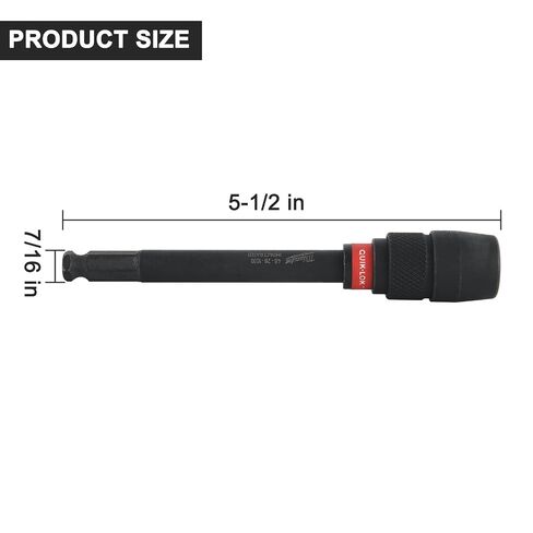 Extension Adapter for Milwaukee 48-28-1030 Quik-Lok 5-1/2 x 7/16 Hex | Universal replacement for Milwaukee quick lock attachments, bit extension, and Super Hawg. Hex screwdriver extension parts in Kuwait