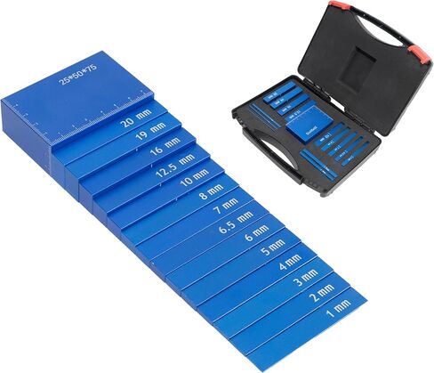 Metric Setup Blocks Woodworking Aluminum Height Gauge Blocks Set for Router and Table Saw Accessories Blue 15 PCS in Kuwait
