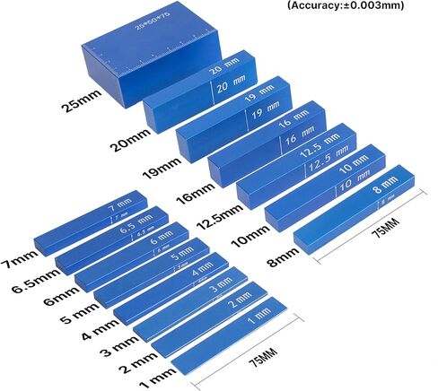 Metric Setup Blocks Woodworking Aluminum Height Gauge Blocks Set for Router and Table Saw Accessories Blue 15 PCS in Kuwait