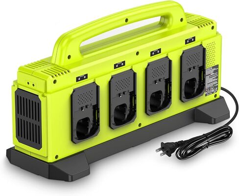 8-Port Charger for Ryobi 18V Battery, Simultaneous Fast Charging Station | Charge up to 8 Ryobi One+ batteries simultaneously with smart cooling, LED status indicators, and portable carry handle. in Kuwait