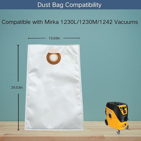 Replacement Dust Bags Compatible with Mirka 1230L/1230M/1242 Vacuums, 5 Pack in Kuwait