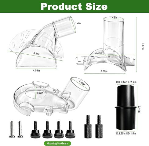 RA1173AT 3-Piece Dust Extraction Hood Kit fit for Bosch 1617 Routers | Fits 35mm, 1-1/4 in and 1-1/2 in hoses; helps collect dust and chips during routing ,for woodworking cabinet making in Kuwait
