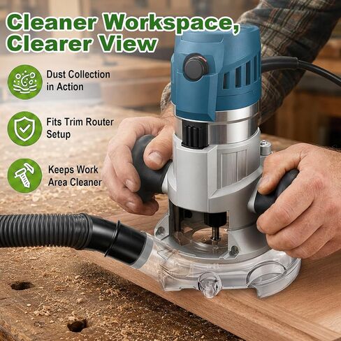 RA1173AT 3-Piece Dust Extraction Hood Kit fit for Bosch 1617 Routers | Fits 35mm, 1-1/4 in and 1-1/2 in hoses; helps collect dust and chips during routing ,for woodworking cabinet making in Kuwait