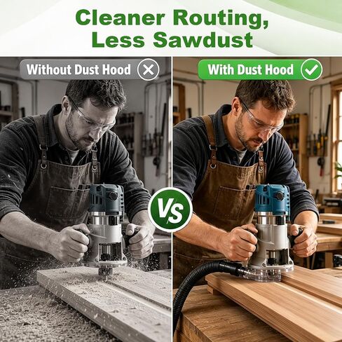 RA1173AT 3-Piece Dust Extraction Hood Kit fit for Bosch 1617 Routers | Fits 35mm, 1-1/4 in and 1-1/2 in hoses; helps collect dust and chips during routing ,for woodworking cabinet making in Kuwait