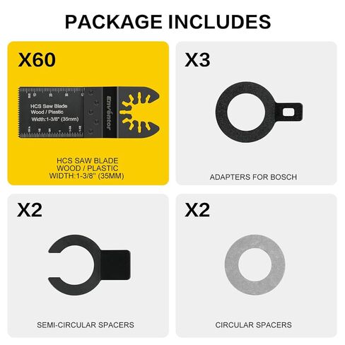 Enventor 67 PCS Oscillating Tool Blade, Universal Multitool Blade Kit, Quick Release Oscillating Saw Accessories Compatible with Enventor 23Q1-3, 86229, 98606, Dewalt, Dremel, Ryobi in Kuwait