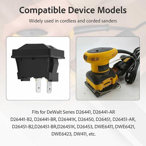 656494-00 Sander Switch For DeWalt D26451 D26453 DWE6423 D26441 | For DeWalt DW411, DWE6421,370, 380, 382, and Other Orbital & Palm Sanders/Polisher Switch Parts in Kuwait