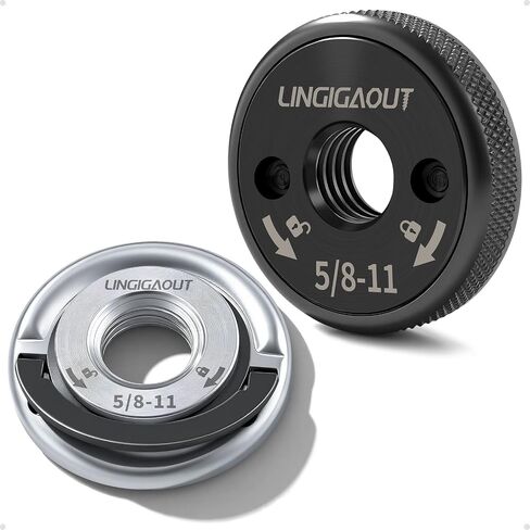 5/8-11 Angle Grinder Quick Release Flange Lock Nut 2-Pack | Tool-free 5/8"-11 angle grinder flange nut for quick release. Fits 4.5"-9" grinders & die grinder attachments. Heavy duty. in Saudi Arabia
