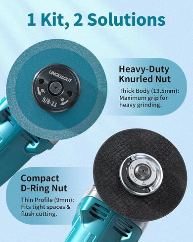 5/8-11 Angle Grinder Quick Release Flange Lock Nut 2-Pack | Tool-free 5/8"-11 angle grinder flange nut for quick release. Fits 4.5"-9" grinders & die grinder attachments. Heavy duty. in Saudi Arabia