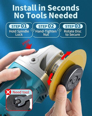 5/8-11 Angle Grinder Quick Release Flange Lock Nut 2-Pack | Tool-free 5/8"-11 angle grinder flange nut for quick release. Fits 4.5"-9" grinders & die grinder attachments. Heavy duty. in Saudi Arabia