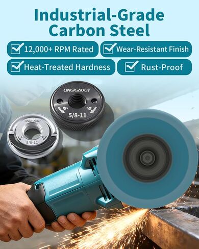 5/8-11 Angle Grinder Quick Release Flange Lock Nut 2-Pack | Tool-free 5/8"-11 angle grinder flange nut for quick release. Fits 4.5"-9" grinders & die grinder attachments. Heavy duty. in Saudi Arabia