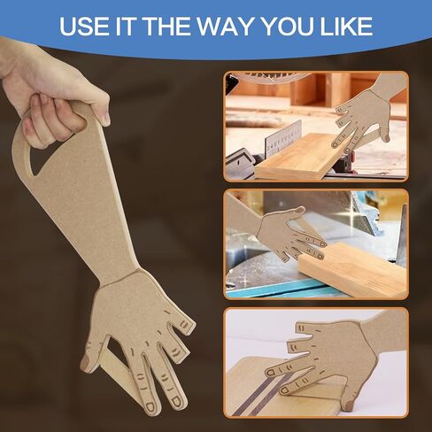 Table Saw Push Stick Hand-Shape MDF, Safety Block for Miter Saw | Ergonomic slip-free, upgrade from 10M dollar stick. Ideal holiday gift for DIY dads & woodworkers. in Kuwait