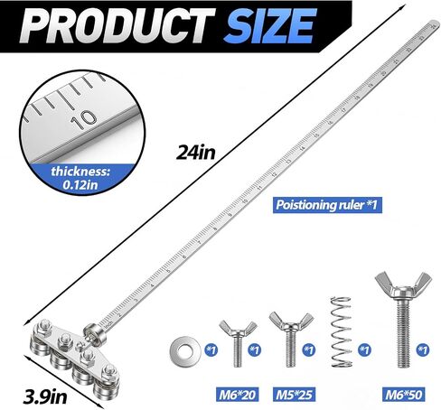 Gisafai 24 Inch Circular Saw Guide Rail, Stainless Steel Rip Cut Guide with Positioning Calipers, Adjustable Track for Woodworking Cutting in Kuwait
