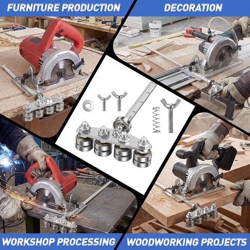 Gisafai 24 Inch Circular Saw Guide Rail, Stainless Steel Rip Cut Guide with Positioning Calipers, Adjustable Track for Woodworking Cutting in Kuwait