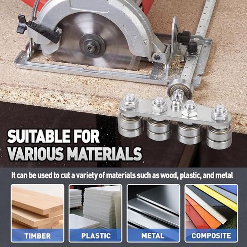 Gisafai 24 Inch Circular Saw Guide Rail, Stainless Steel Rip Cut Guide with Positioning Calipers, Adjustable Track for Woodworking Cutting in Kuwait