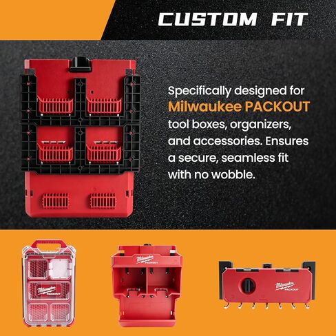 6-Pack Modular Mounting Plates Compatible with Milwaukee PACKOUT, Wall Mount Plates Fit for PACKOUT Toolboxes, Organizers & Accessories, Easy-to-Install and Convenient Tool Storage System in Kuwait