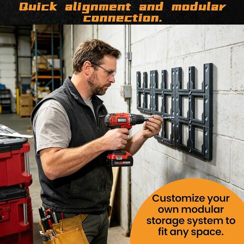 6-Pack Modular Mounting Plates Compatible with Milwaukee PACKOUT, Wall Mount Plates Fit for PACKOUT Toolboxes, Organizers & Accessories, Easy-to-Install and Convenient Tool Storage System in Kuwait