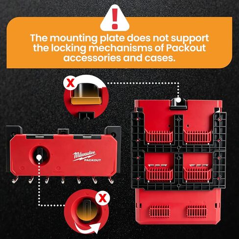 6-Pack Modular Mounting Plates Compatible with Milwaukee PACKOUT, Wall Mount Plates Fit for PACKOUT Toolboxes, Organizers & Accessories, Easy-to-Install and Convenient Tool Storage System in Kuwait